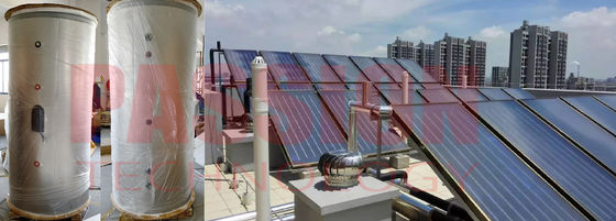 Otel Resort için Büyük Kapasiteli Güneş Enerjili Su Isıtma Sistemi Bölünmüş Basınçlı Güneş Enerjili Su Isıtıcı Düz ​​Plaka Toplayıcı